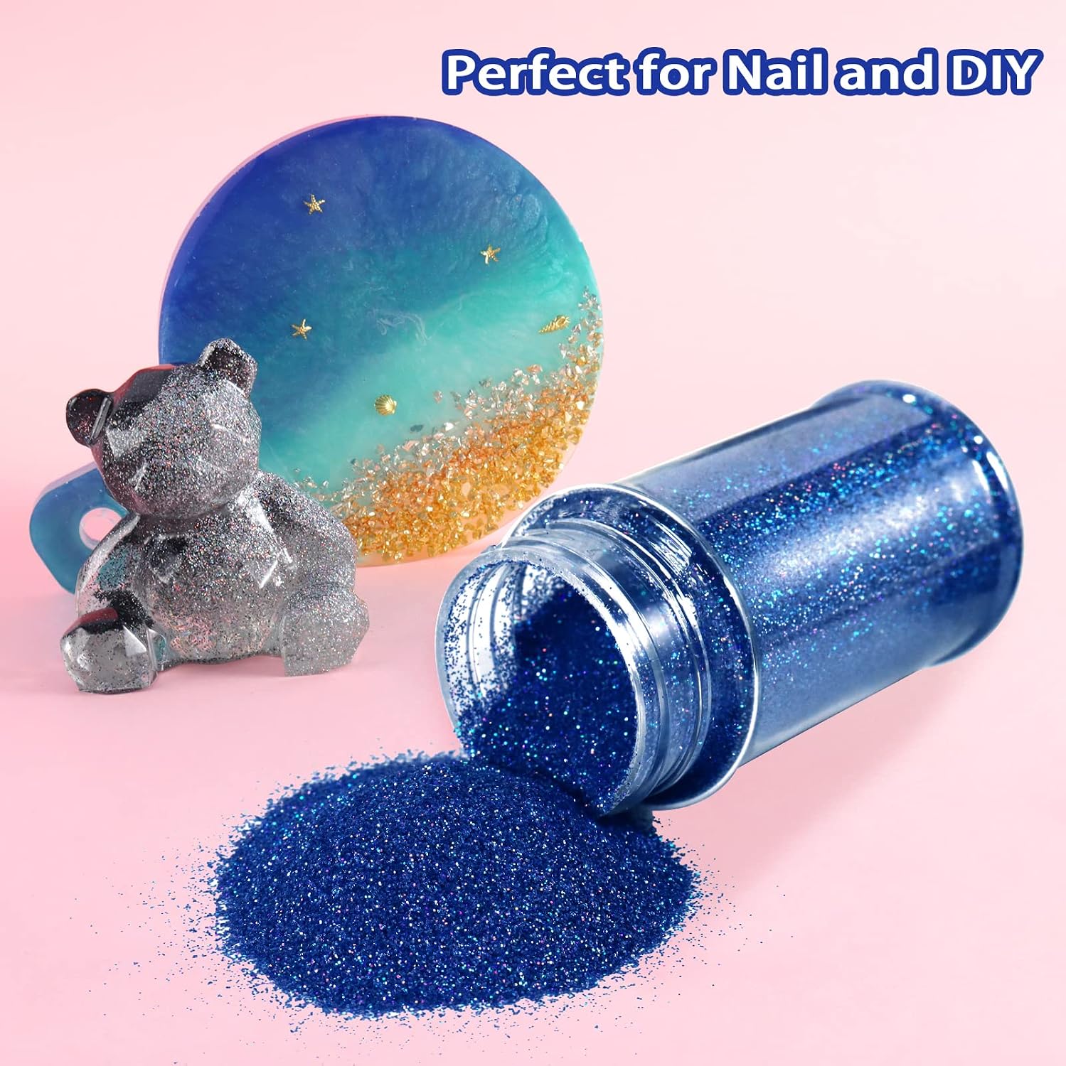 Renfio Holographic Ultra Fine Glitter Powder Metallic Resin Glitter 2.11 Oz (60g) PET Flakes Crafts Sequins 1/128" 0.008" 0.2mm Epoxy Chips Flakes for Tumblers Slime - Image 5