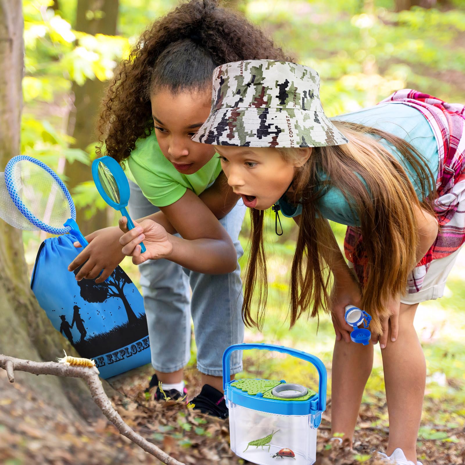 Kit de explorador de insectos y explorador para niños, kit de aventura explorador para atrapar insectos al aire libre con binoculares, juguetes de verano al aire libre para niños de 4 a 8 6