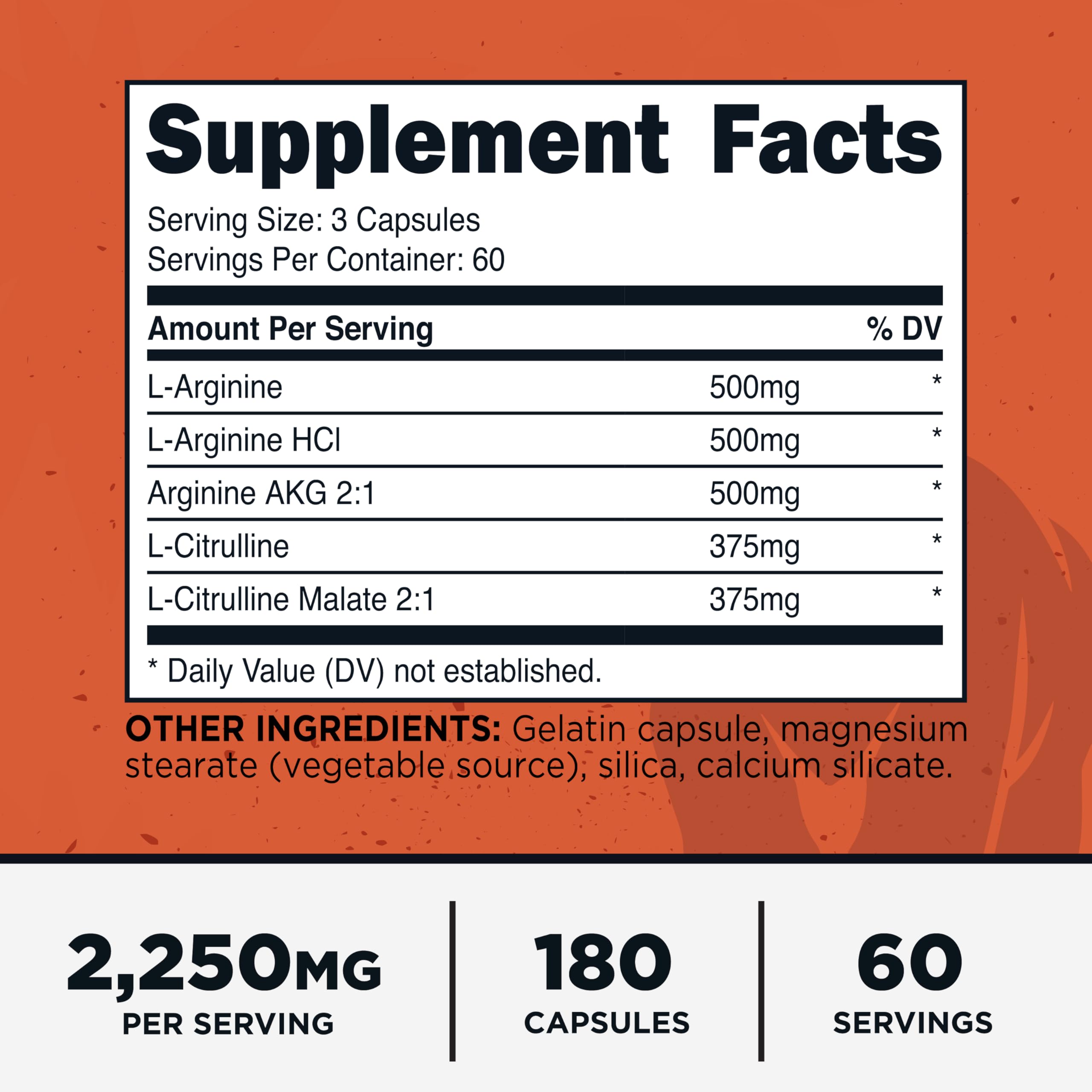 Primal Nitric Oxide Booster (2,250mg) 180 Capsules — Amazon image 2