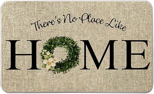 Miniatura 1 de Tapetes de bienvenida para puerta delantera, casa de campo, puerta de casa, con cita rústica, corona, tapete de piso para el hogar, alfombra de