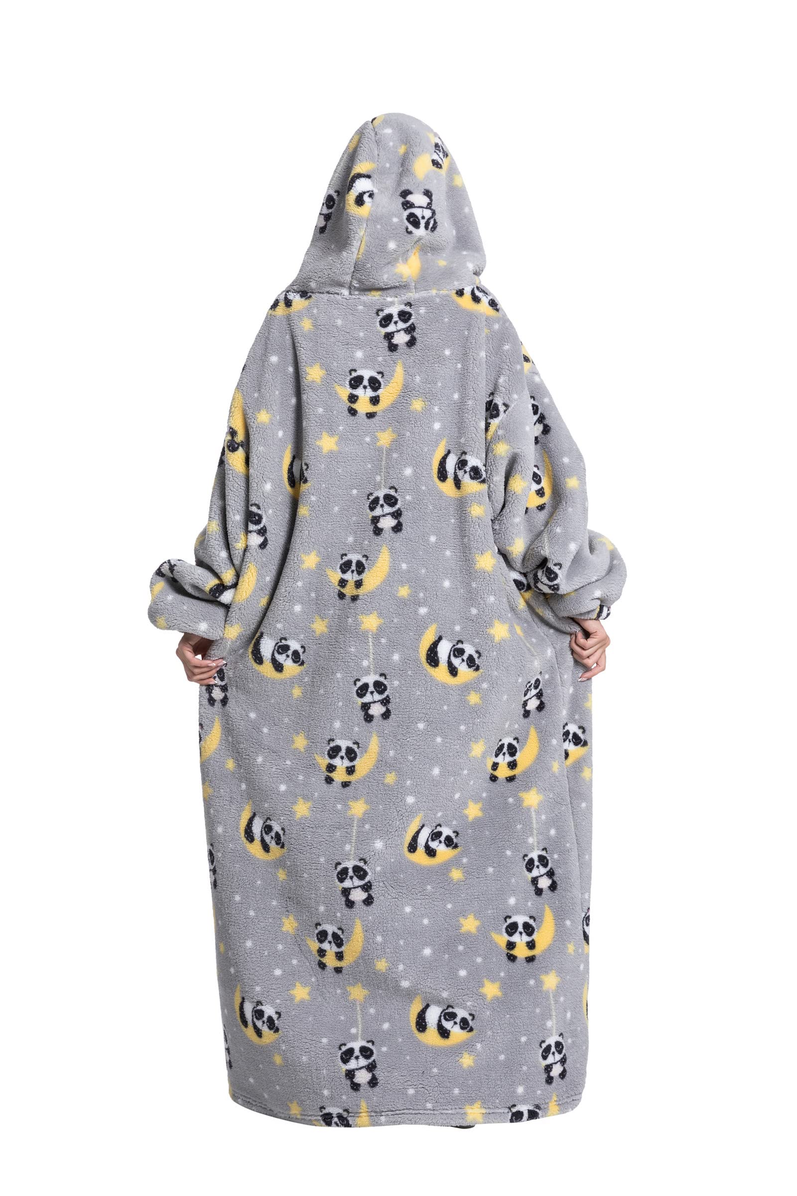 Pterygoid Extra Long Oversized Blanket Hoodie,Wearable Hooded Blanket Adult for Women and Men,Hoodie Blanket with Pocket,Fluffy Throw Sweatshirt - Image 4