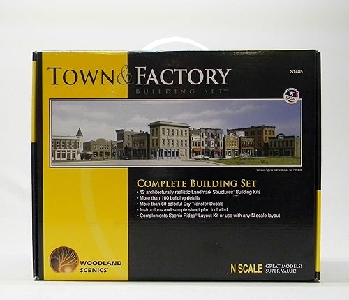 Woodland Scenics Juego de construcción de ciudad y fábrica de escala N