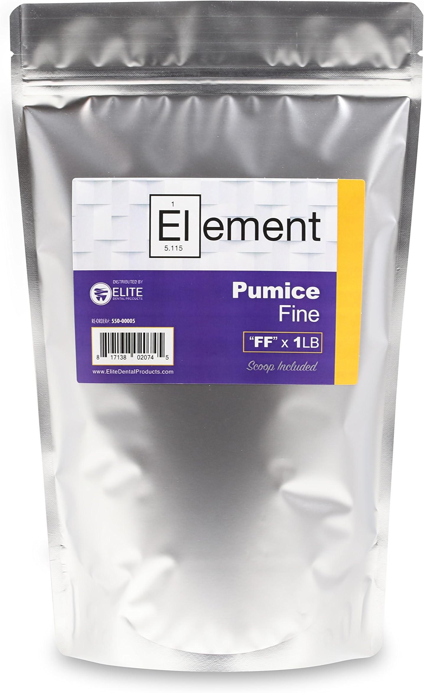 ELEMENT Dental Pumice Powder 1 lb Bag - Versatile Abrasive for Cleaning, Polishing, Beauty Products, Dental Lab, and Rock Tumbling (Fine"FF")