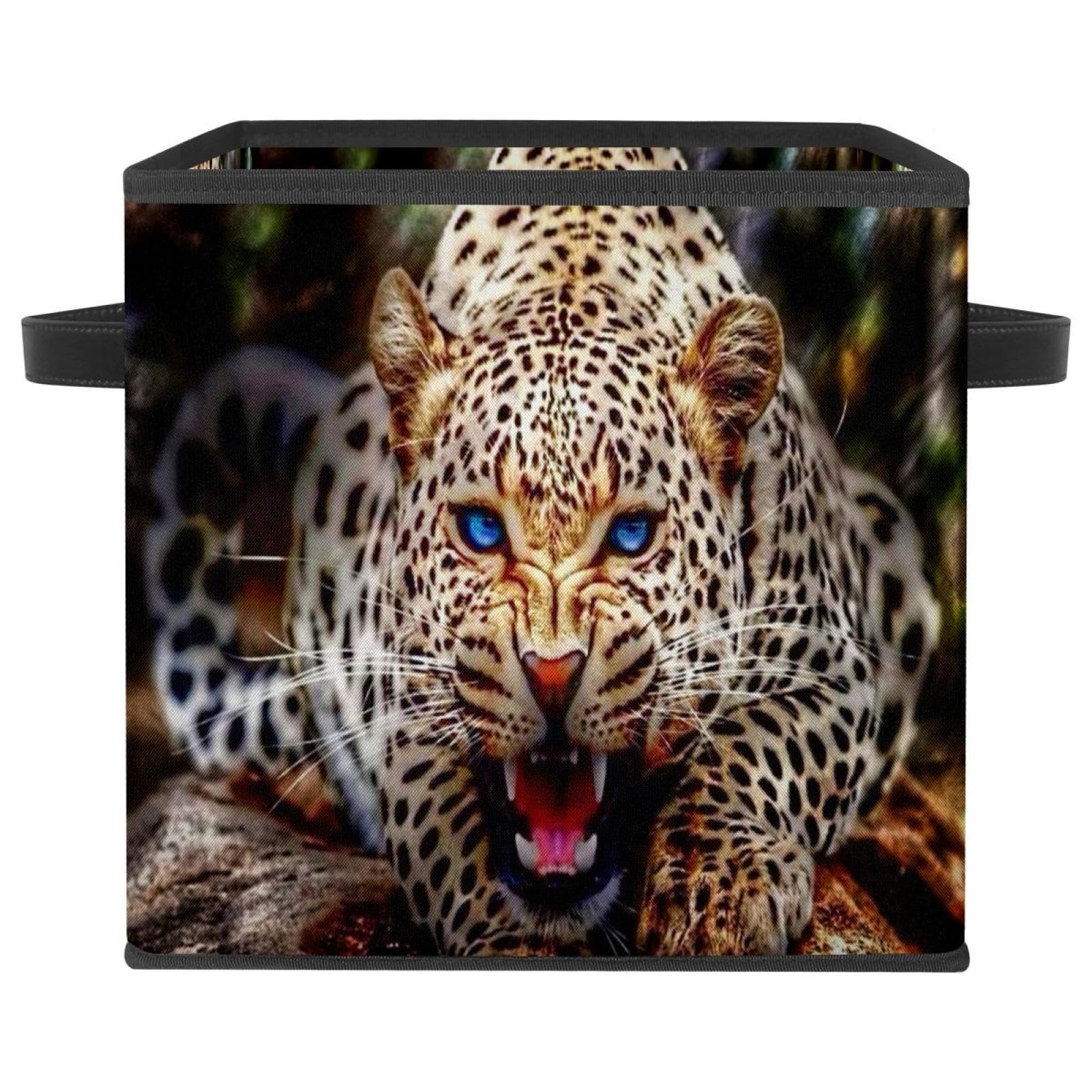Boîte de rangement pliable léopard pour organiser les placards encombrés