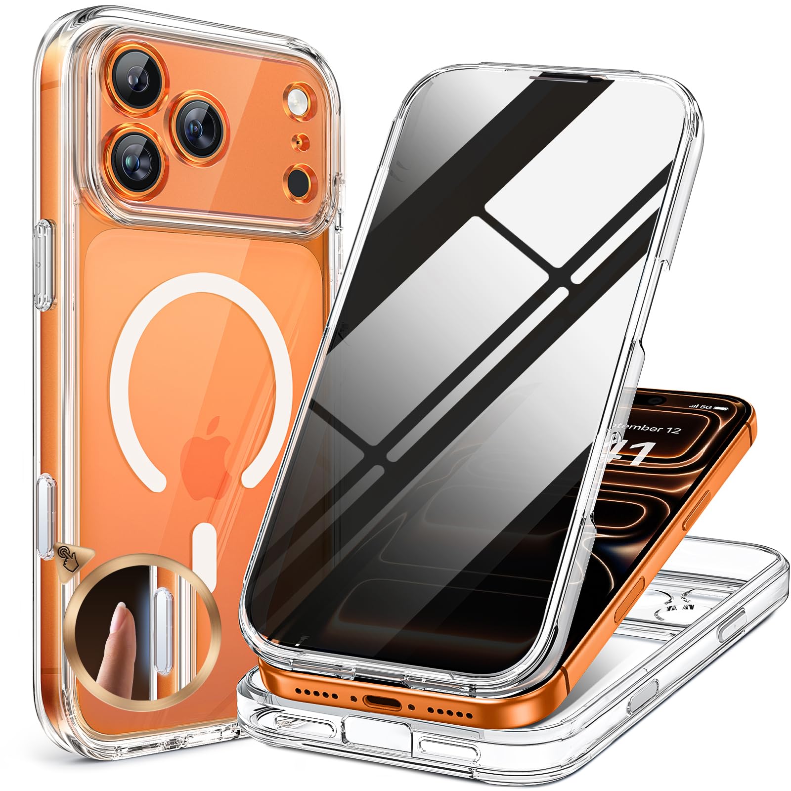 Photo 1 of Miracase iPhone 17 Pro Max Case with Privacy Screen Protector