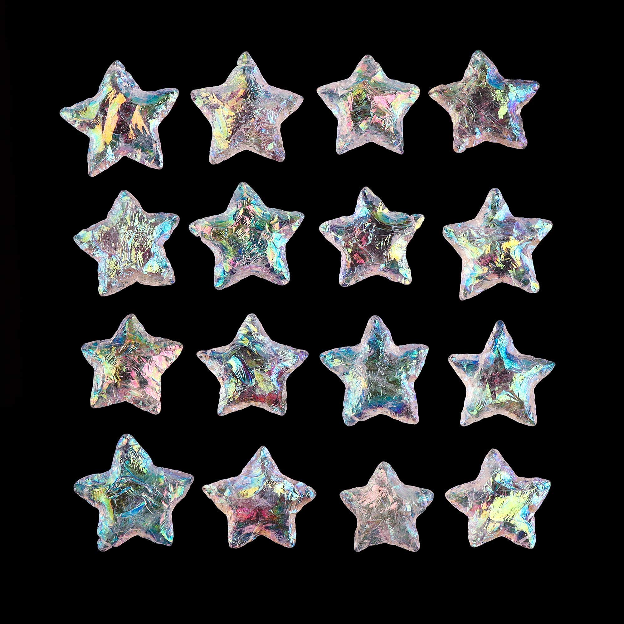 InfinityGemsArt3pcs, Pink Flash Raw Angel Aura Quartz Star Shape Stone, Drilled Rough Crystals and Gemstone, DIY Jewelry Making Supplies, Chakra Healing, Energy Stone, Gifts Art Crafts