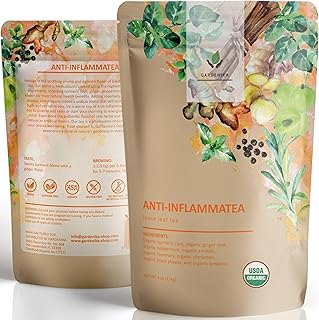 Anti-Inflammatea Loose Leaf Tea with Ginger, Turmeric, Peppermint, Black Pepper - Organic, Kosher, Ayurvedic - Herbal and ...