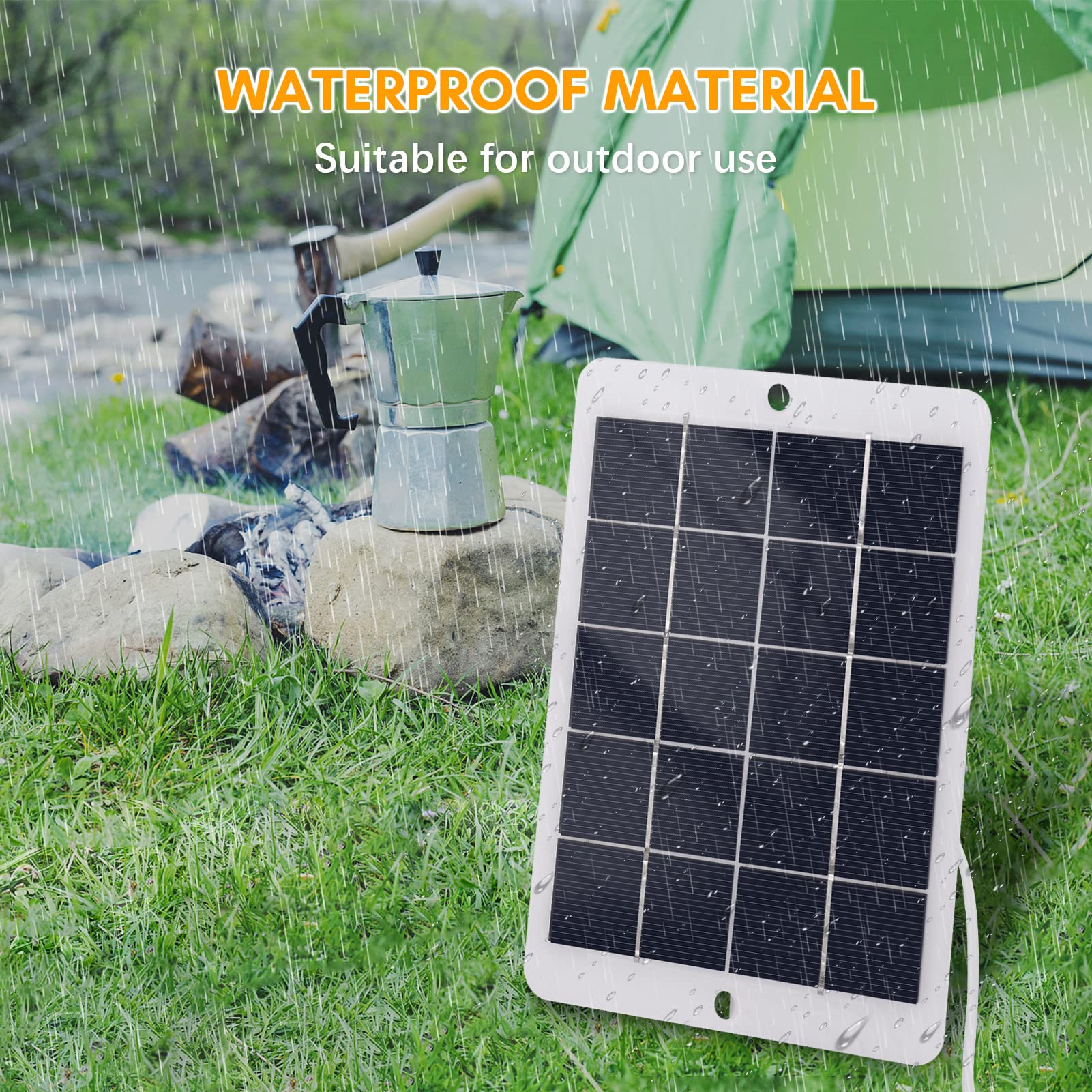 Pannello solare portatile, batteria portatile | Caricabatterie USB a ricarica rapida, pannello di ricarica solare da 3 W, batteria a energia solare per campeggio, escursionismo, viaggi