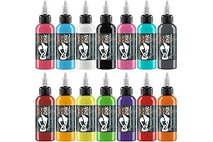 14-Color Tattoo Ink Set with UV Ink, Microblade Paint and Tattoo Supplies