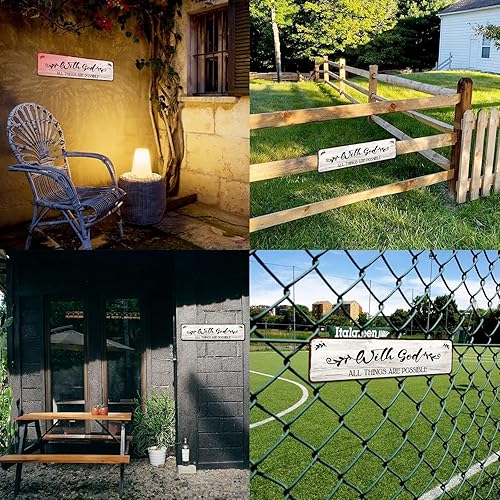 Miniatura 6 de Letrero y decoración con texto en inglés With God All Things are Possible, decoración espiritual, decoraciones cristianas, Jesús y Dios, versículos