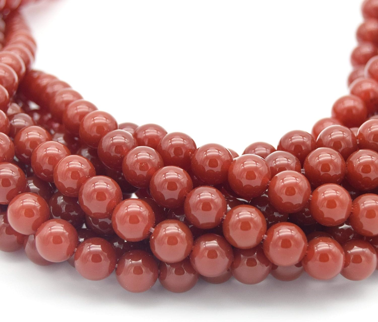 Red Carnelian Beads - Natural Round Gemstones - 4mm 6mm 8mm 10mm 12mm - 15 Strand - 6mm