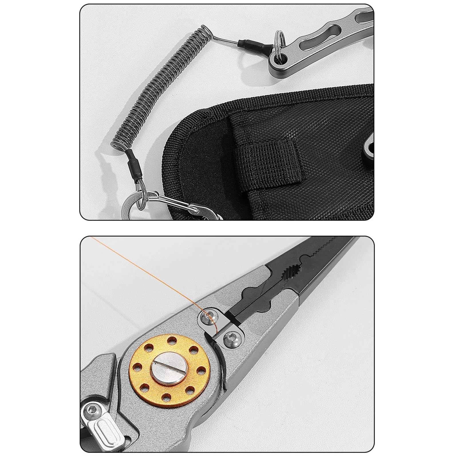 Pinze per attrezzi con clip per esche, in lega di alluminio, strumento per la rimozione e la taglierina, per acqua dolce e salata, attrezzatura da pesca pesante