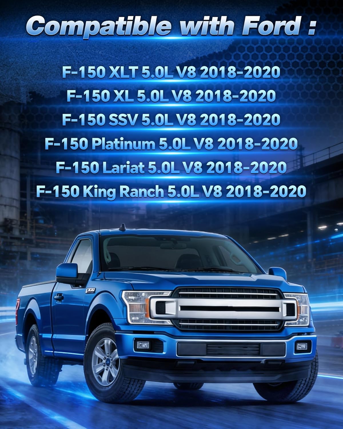 JL3Z-11002-A Starter Motor Compatible with Ford F-150 V8 5.0L 2018-2020, Replace# 438000-3950 JL3Z-11002-AB TN438000-3950 Quiet & Reliable Cold Start