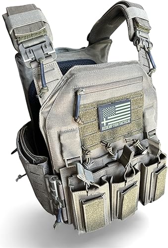 Redemption Crusader 2.0 Molle - Chaleco con hebillas de liberación rápida con bolsas laterales y triple bolsa