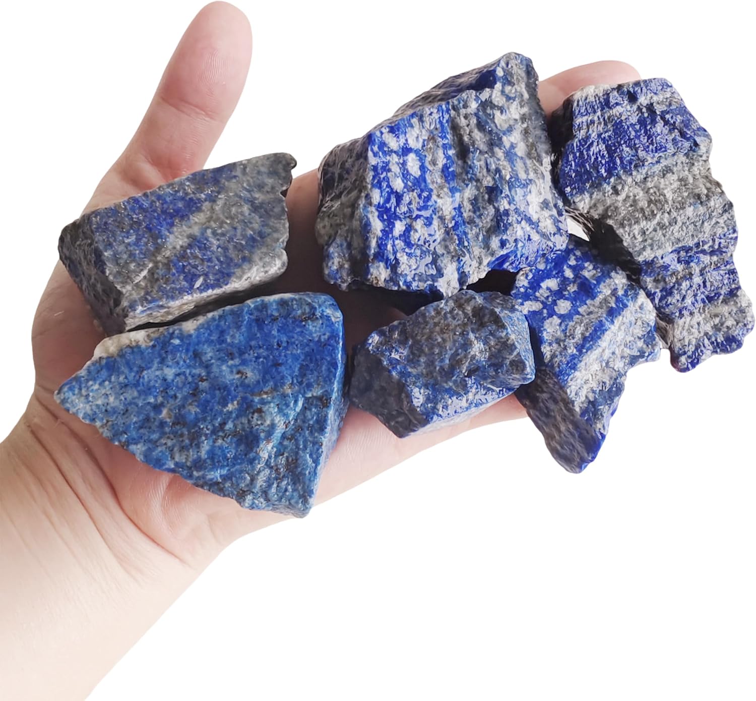 Luckeeper 2 lb Lapis Lazuli Bulk Raw Crystals and Healing Stones for Tumbling, Wire Wrapping, Wicca Reiki,Meditation