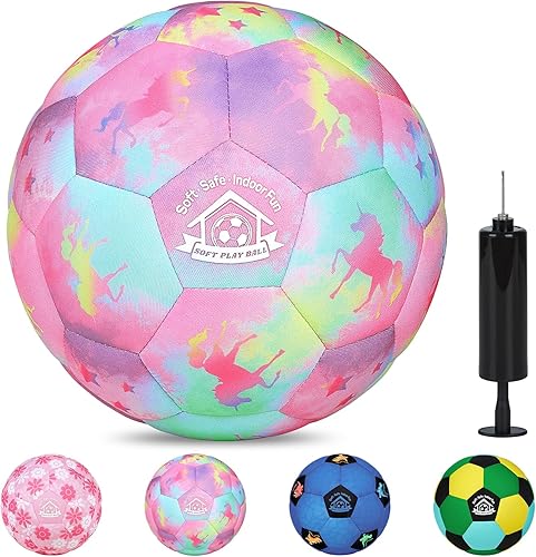 Miniatura 9 de Balón de Fútbol de Interior Tamaño 3 para Niños Pequeños, Pelotas de Fútbol Silenciosas Regalos para Niños y Niñas de 1-5 Años, Pelotas de Espuma