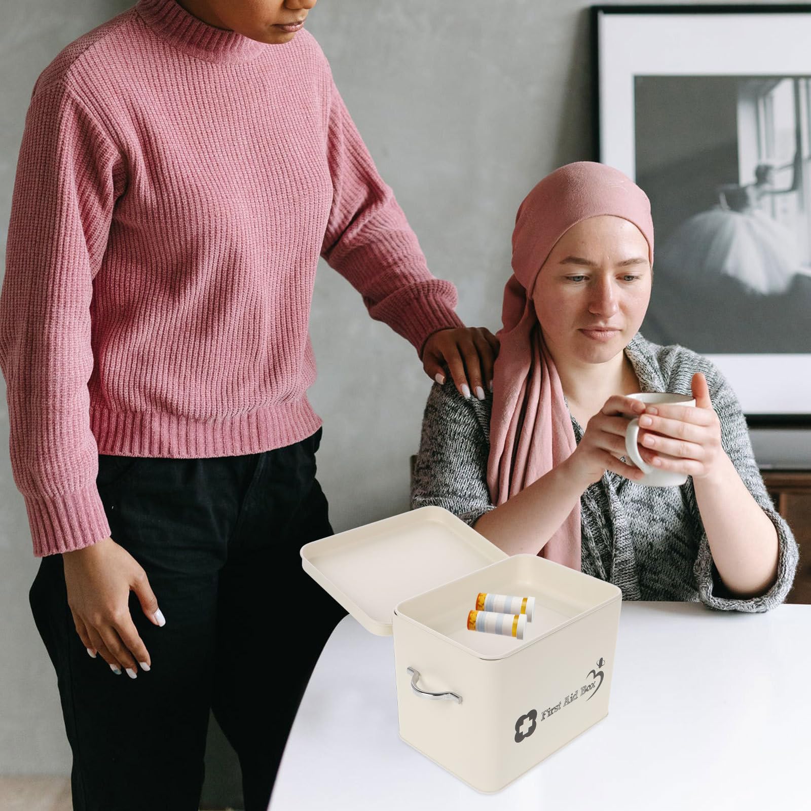 CHILDWEET Botiquín de Primeros Auxilios Pequeño Diseño Multicapa y Acero Inoxidable, Caja Portátil para Medicamentos Amplio Espacio, Adecuado para Uso Hogar