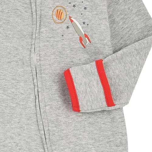 Miniatura 4 de Aablexema Pijama de bebé con puños de manopla, doble cremallera, ropa de algodón para bebés, pijamas para dormir con pies