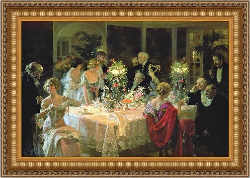 Design Toscano The End of Dinner, Canvas Replica Painting Medium