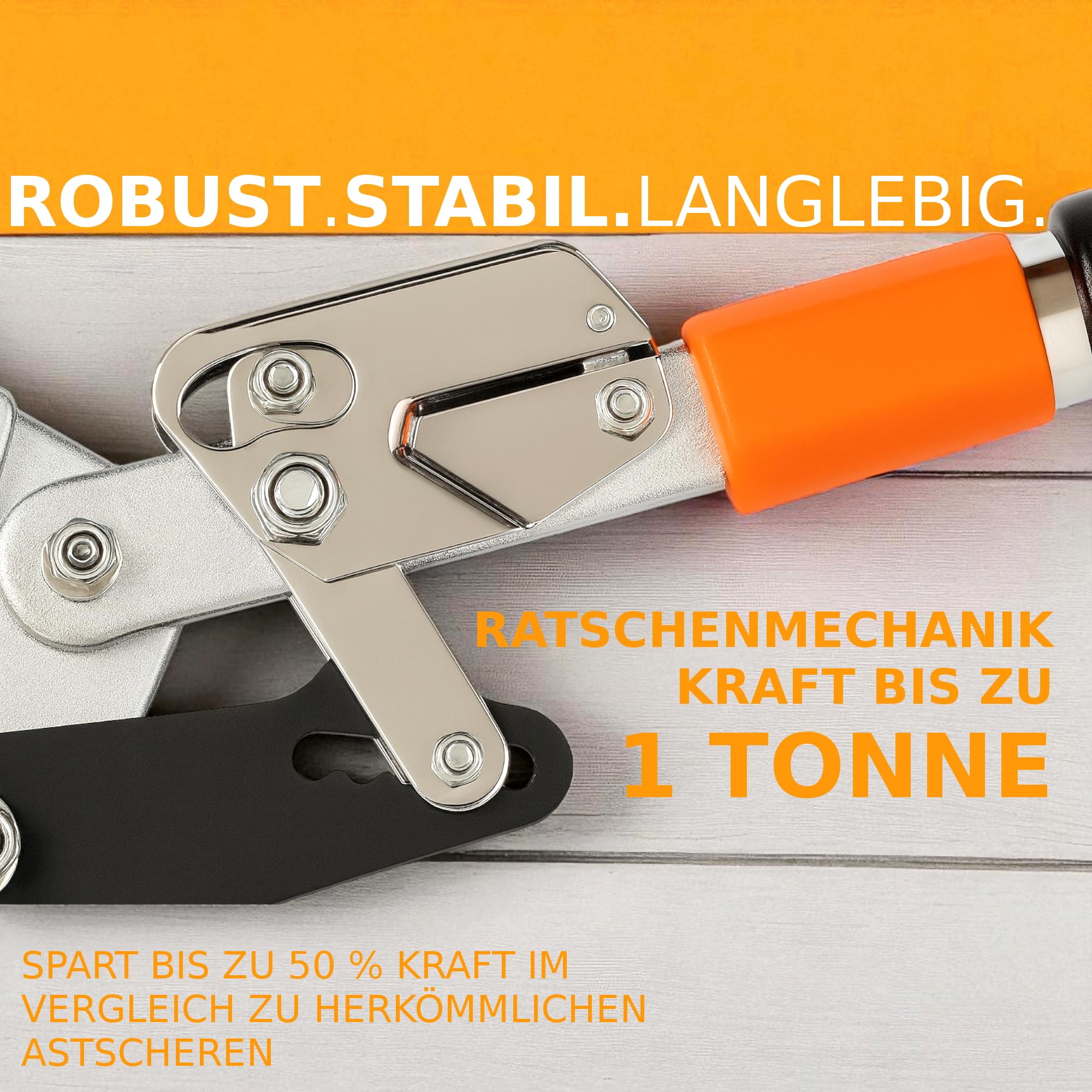 Teleskop Amboss Baumschere Astschere mit 6x Verstellung, mit Ratsche & Übersetzung für dicke Äste, Amboss Heckenschere Gartenschere Lang, Ast Baum Garten Schere, Profi-Gartenwerkzeug
