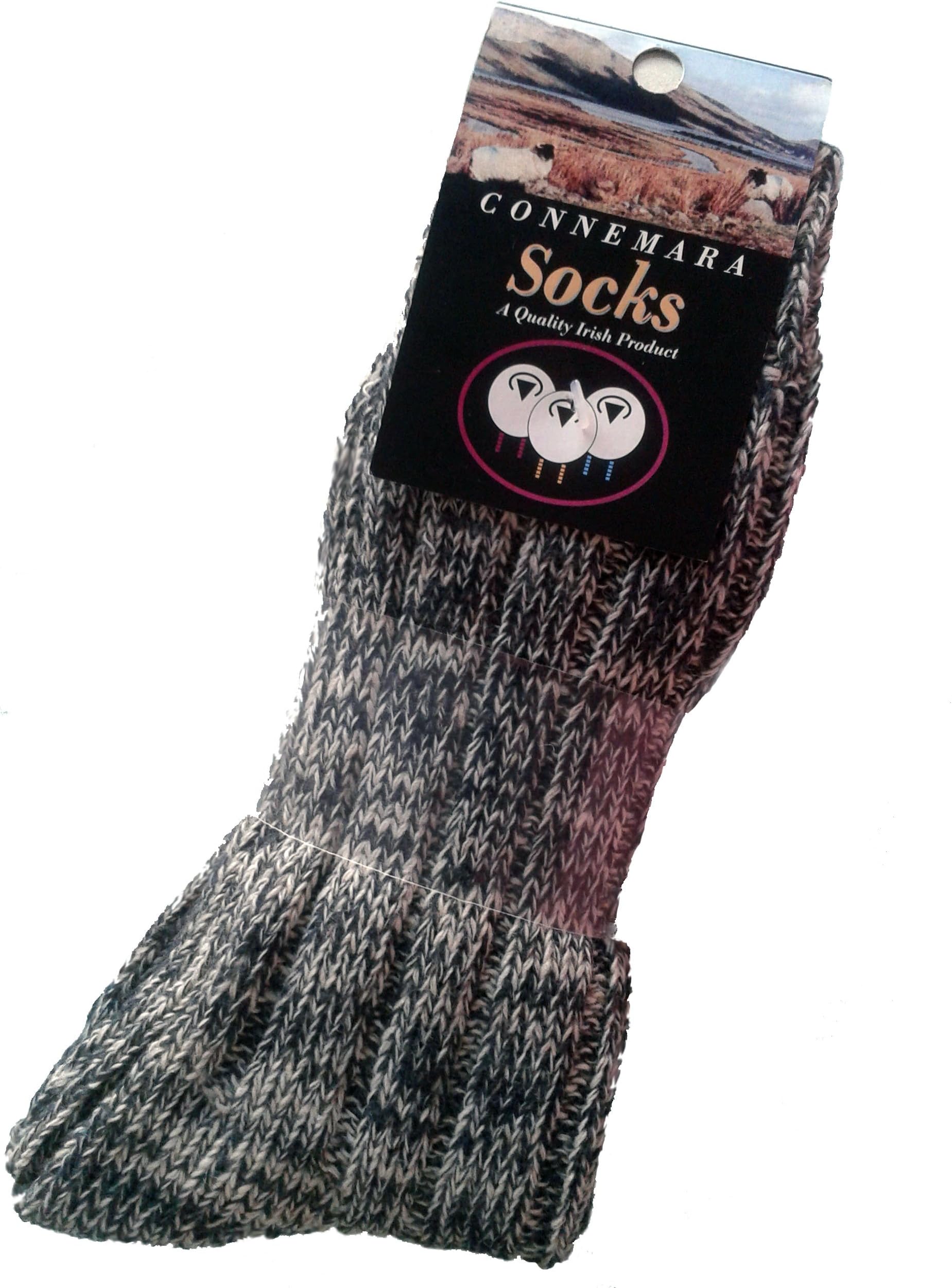 3 x Pairs Connemara Woolen Socks Regular Length 50% Pure New Wool; SIZE Large UK 8-11 Eur 42-46