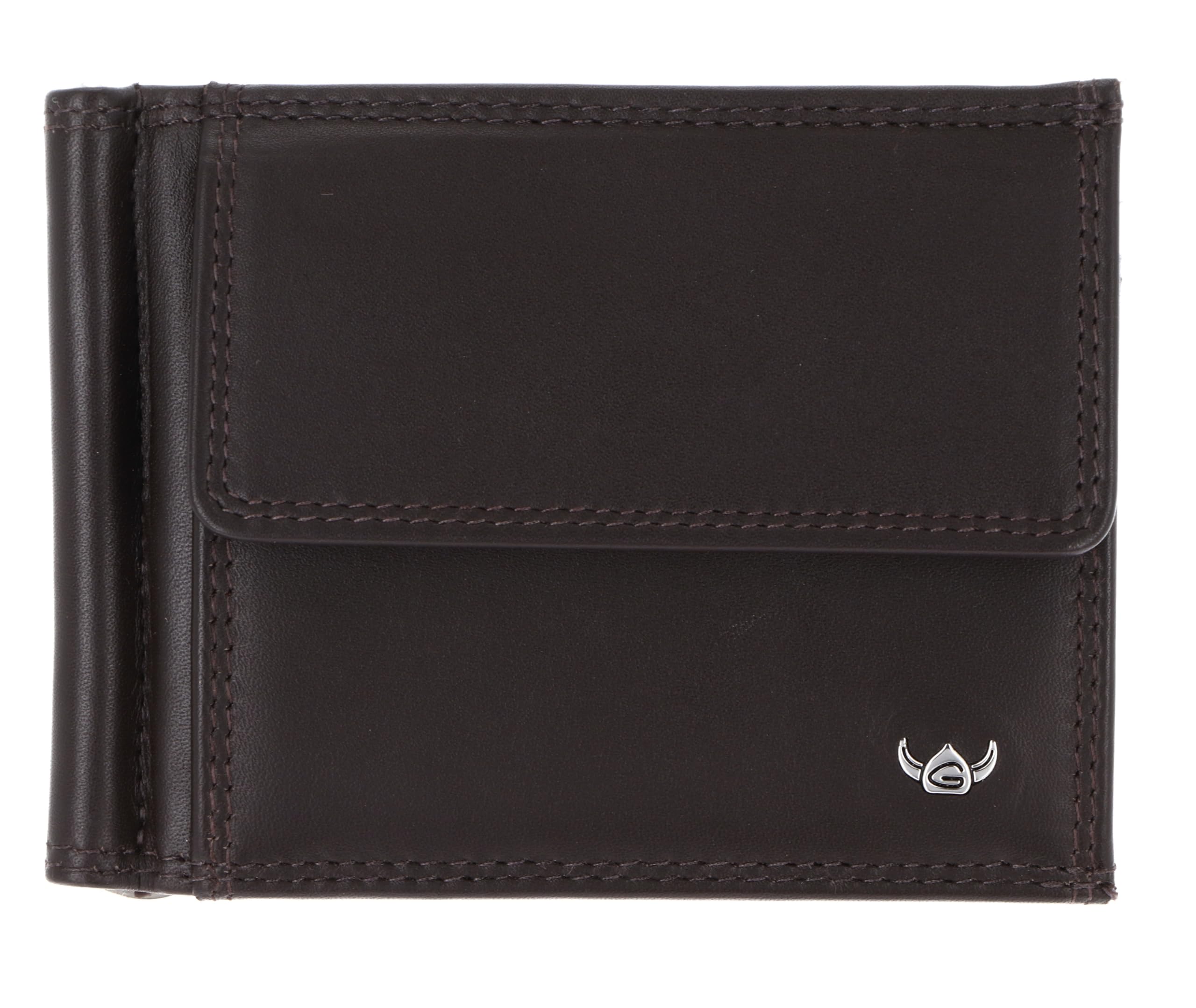 Golden Head Cuir Porte-Monnaie Pince à Billets Polo RFID Protect Clip-Scheintasche 1921 Dunkelbraun Marron foncé