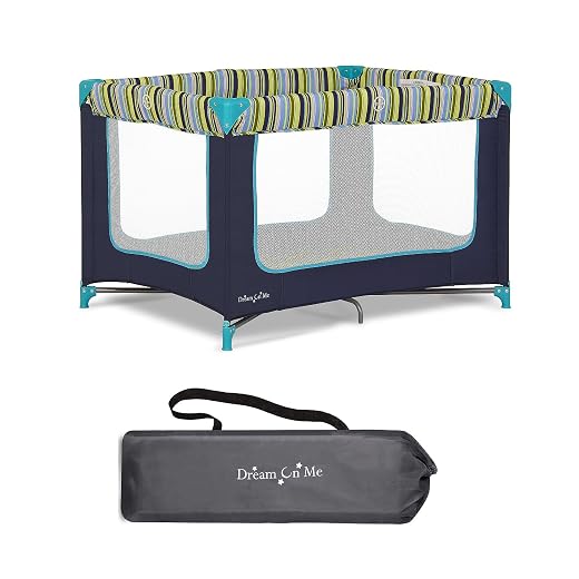 Zodiak Portable Playard in Navy, Lightweight, Packable and Easy Setup Baby Playard, Breathable Mesh Sides and Soft Fabric - Comes with a Removable Padded Mat