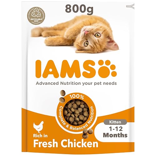 IAMS Alimento Seco para Gatitos de 1-12 meses, Pollo, 800 g