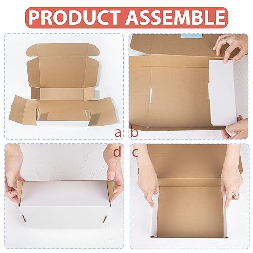 Miniatura 11 de Mat Board Center, cajas blancas de envío de 8 x 6 x 3, pequeña caja de cartón corrugado, correo de negocios, correo de regalos, camiseta, vela