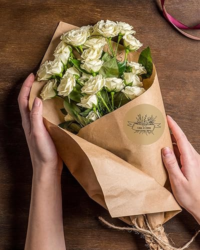 Miniatura 4 de MUNBYN Etiquetas adhesivas térmicas de círculo marrón de 2 pulgadas y 500 etiquetas térmicas redondas transparentes de 2 pulgadas