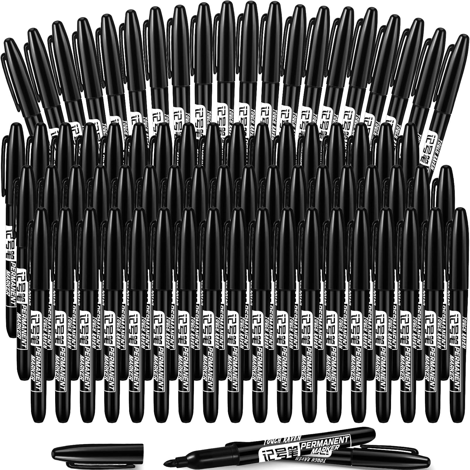 500 Pack Permanent Markers Bulk Black Permanent Marker Set Fine Point Marker Pens Waterproof Markers Work on Wood, Metal, Plastic, Stone, Glass : Office Products