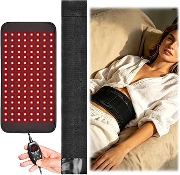 Red Light Therapy for Body,FSA-HSA Eligible 18"x8" Large Wrap with 120 3-in-1 LED Beads, 660nm & 850nm Near-Infrared Light, 5 Brightness Levels, Adjustable Frequency Modes, Dual Power for Home