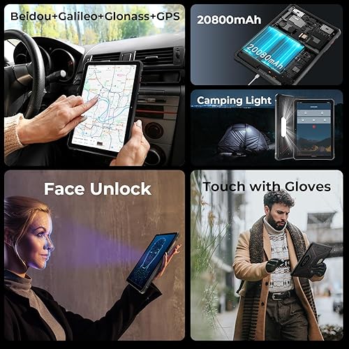 Miniatura 7 de HOTWAV R9 Pro Rugged Tablet 11" FHD, batería de 20080mAh, IP68IP69K impermeable, carga rápida de 20 W, Octa-Core 20GB+256GB, cámara de 64MP, luz de