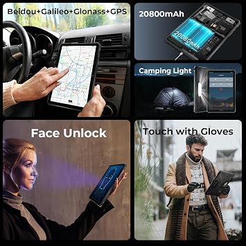 HOTWAV R9 Pro Rugged Tablet 11 FHD, 20080mAh Battery, IP68/IP69K Waterproof, 20W Fast Charge, Octa-Core 20GB+256GB, 64MP Camera, 6W Camping Light, Dual SIM, Android 14 (Red)
