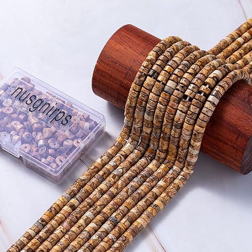 Miniatura 7 de Cuentas Espaciadoras de Piedra Natural Soplada Plana Redonda de 6x3mm 38cmstr para Hacer Pulseras y Collares