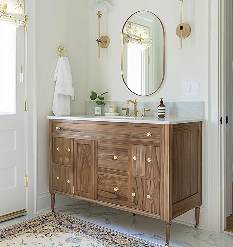 Miniatura 119 de ANDY STAR Espejos ovalados de baño, espejo de tocador doble de 30 x 48 pulgadas, espejos ovalados negros para baño, marco de acero inoxidable