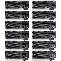 XUHAL Wireless Keyboard and Mouse – 12 pack