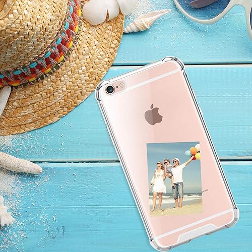 Miniatura 2 de SALAWAT Funda para iPhone 6, funda transparente para iPhone 6s, bonita funda antiarañazos, delgada, funda de TPU reforzada, absorción de golpes,