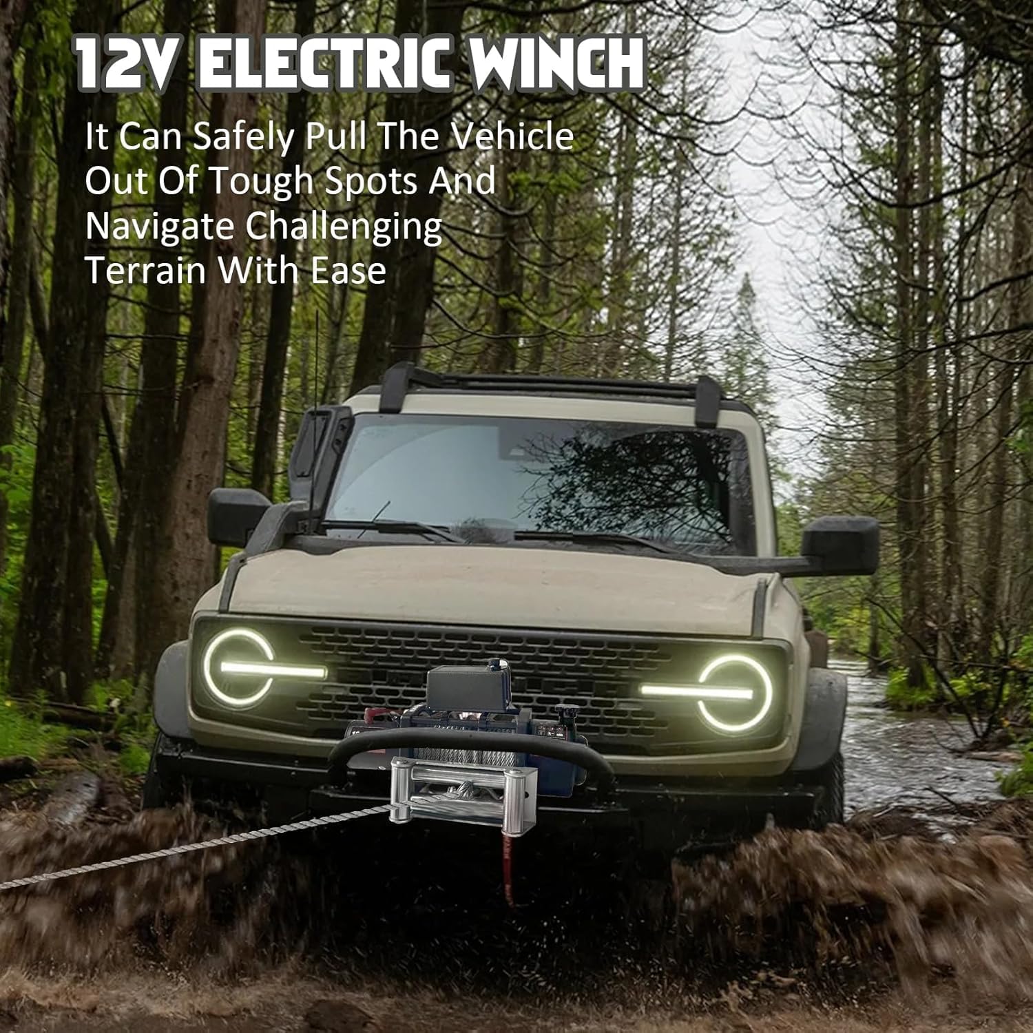 ‎18800LBS Electric Vehicle Winch, IP67 Waterproof 80Ft Steel Cable Truck Winch with Wireless Handheld Remote, 12v Power Winch for Towing UTV Off Road Vehicle (Enhanced Durability & Versatile Control)