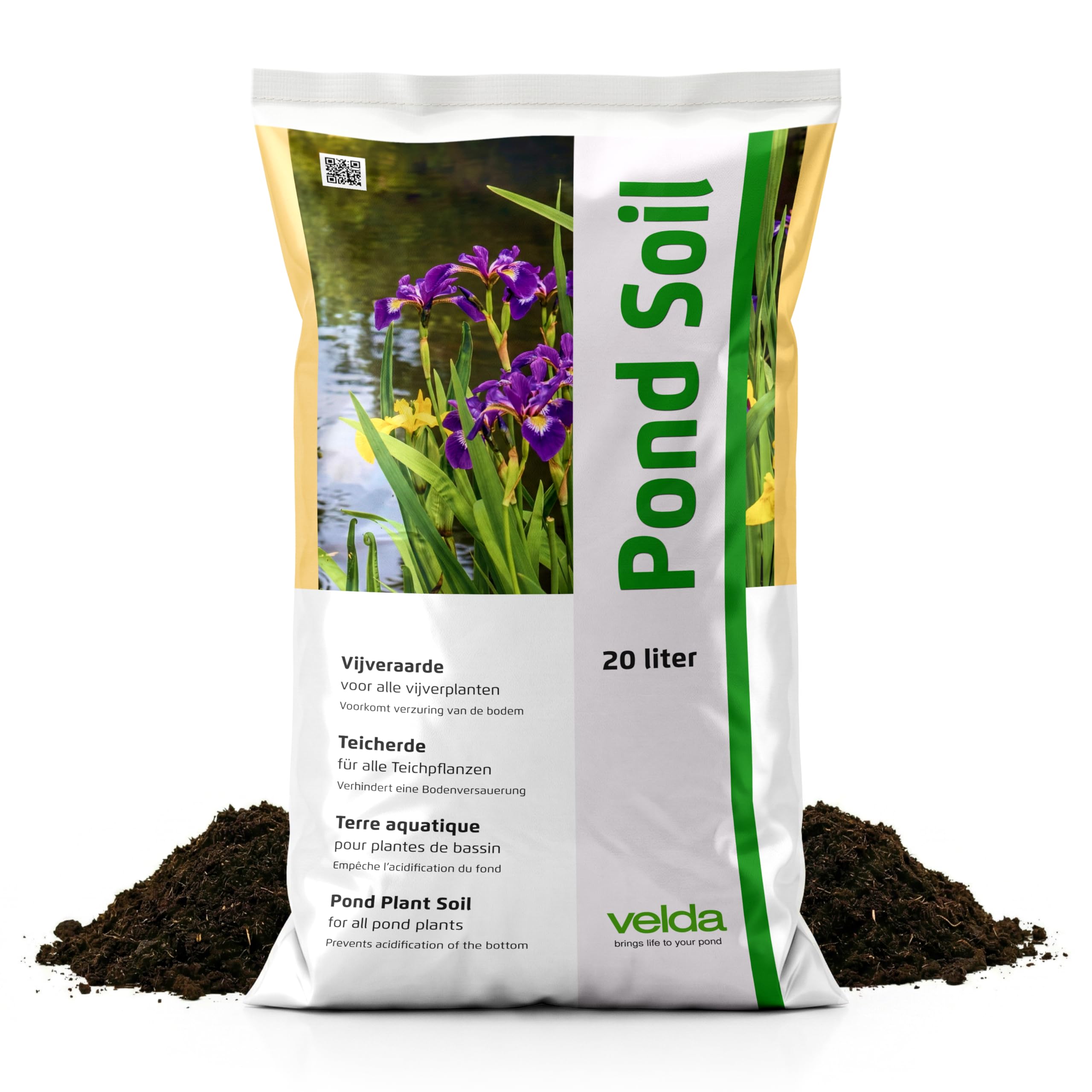 Velda Suelo de estanque de 20 litros, compost acuático para plantas de estanque al aire libre, suelo acuático con nutrientes para plantas sumergidas, marginales y flotantes, para todos los estanques