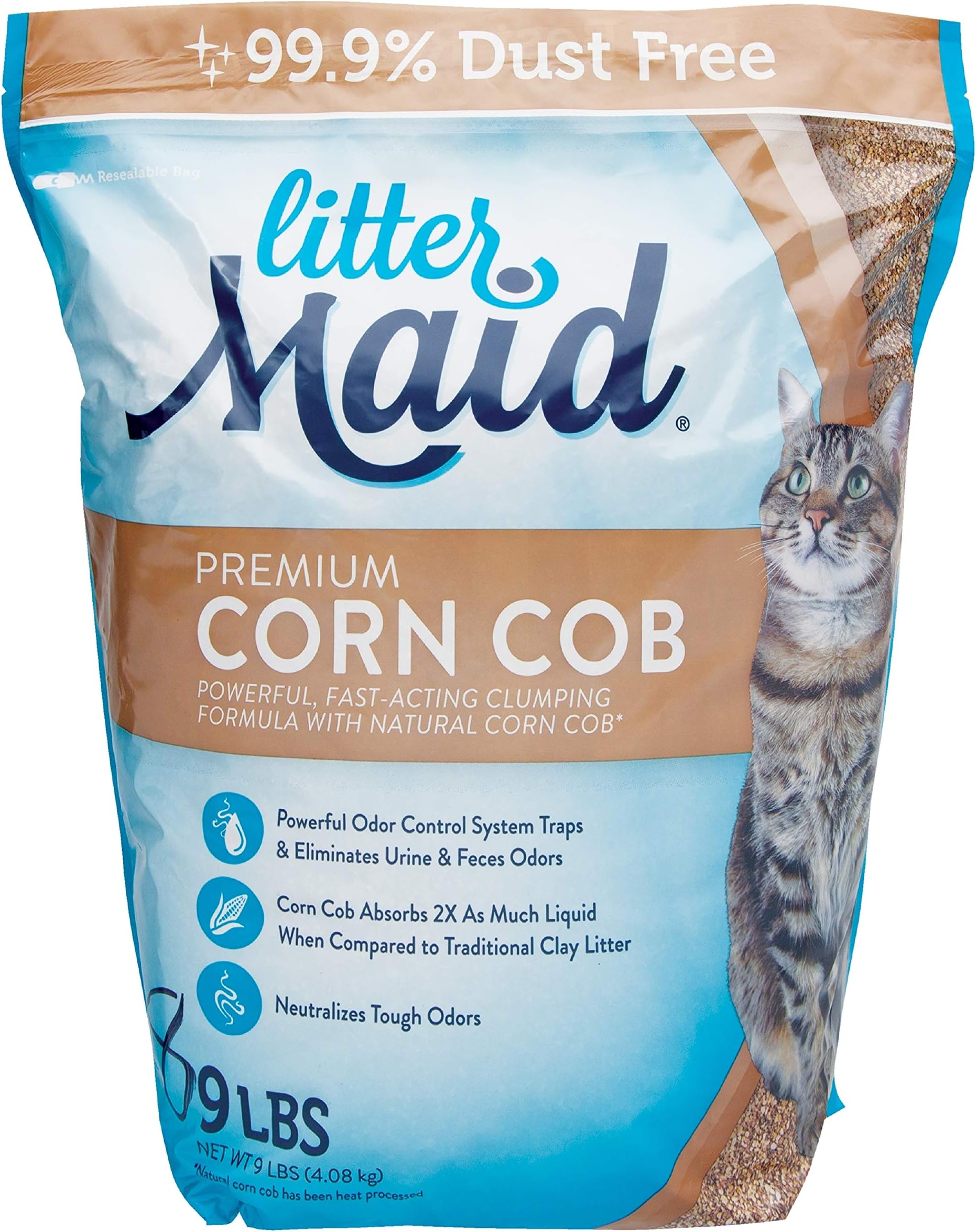 Pack of 5 - LitterMaid Premium 99% Dust Free Natural Clumping Cat Litter, 9 lb