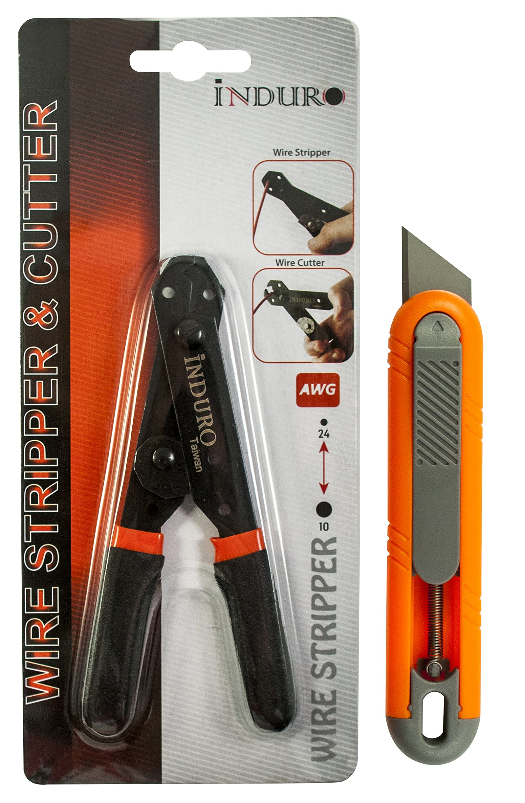INDURO Wire Stripper and Cutter 5" Long + Safety Knife
