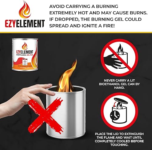 Miniatura 7 de Latas de combustible de gel  Combustible de gel de bioetanol sin humo y combustión limpia, fórmula de larga duración para uso en interiores y