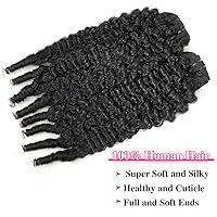 Vista 4 de Extensiones de cabello con clip de 12 pulgadas, rizado birmano, negro natural, extensiones de cabello con clip rizado birmano, cabello humano real