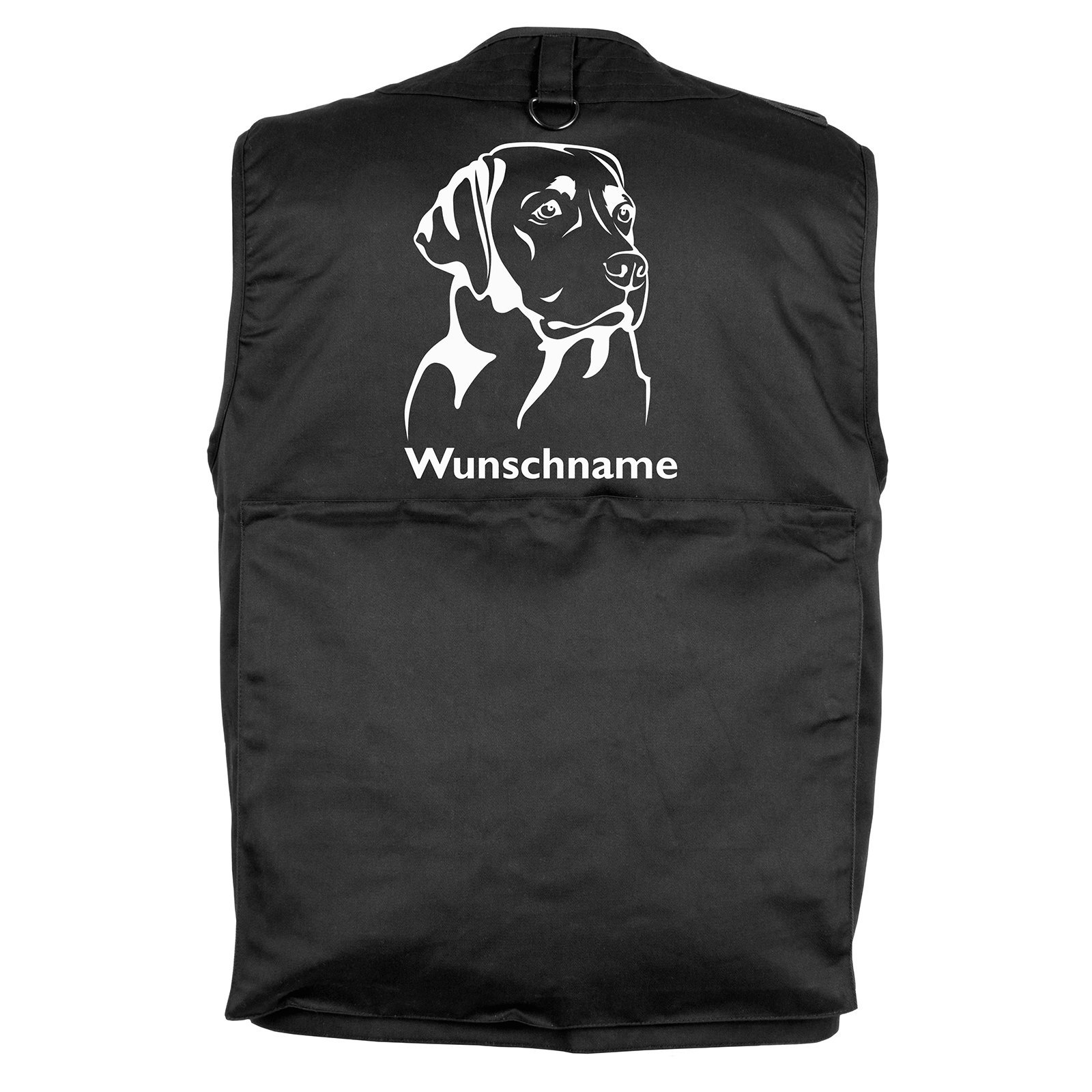 Labrador Hundesportweste kostenlos personalisierbar – Hundeführerweste mit 14 Taschen, Mantrailing Weste mit Rückentasche, Trainingsweste Unisex wasserabweisend
