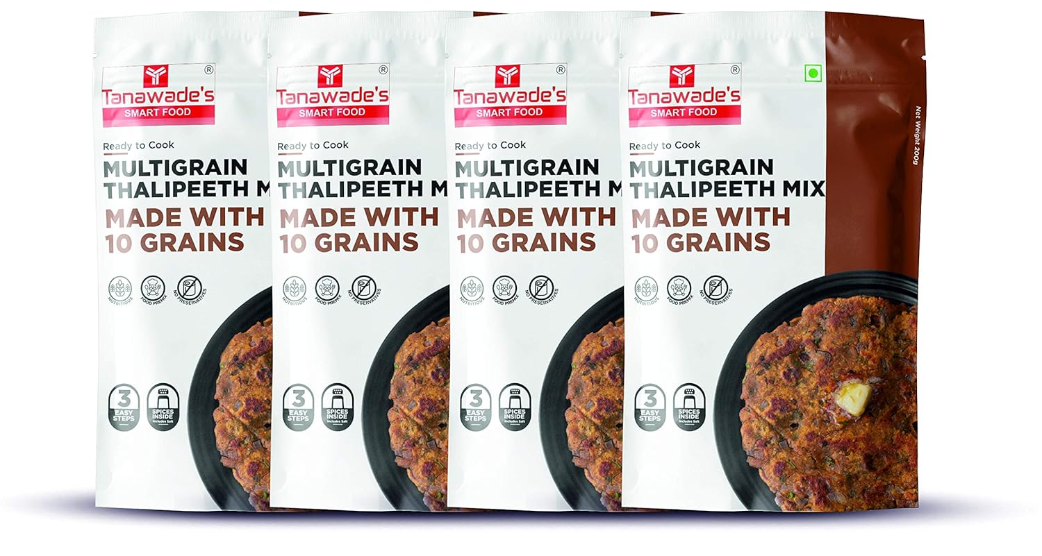 Tanawade’s Smart Food Instant Multigrain Thalipeeth Mix – Buy 3 Get 1 Free (Pack of 4) • No Preservatives • Ready-to-Cook High-Fibre Multi-Grain Flatbread • Hand‑Picked Flavours Tanawade’s Smart Food Instant Multigrain Thalipeeth Mix – Buy 3 Get 1 Free (Pack of 4) • No Preservatives • Ready-to-Cook High-Fibre Multi-Grain Flatbread • Hand‑Picked Flavours