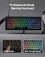 EPOMAKER HE68 Lite Hall Effect Gaming Billentyűzet 8K Polling Fekete 7