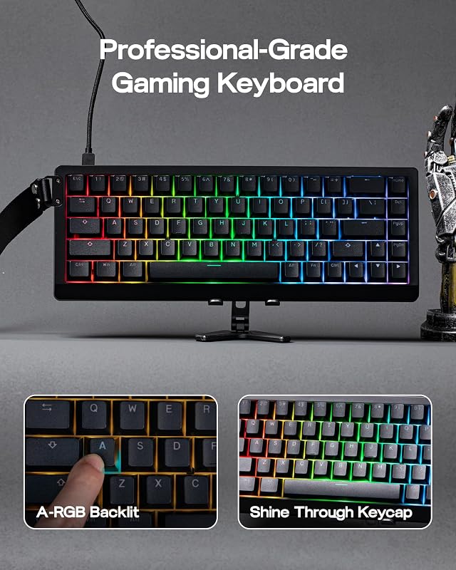 EPOMAKER HE68 Lite Hall Effect Gaming Billentyűzet 8K Polling Fekete