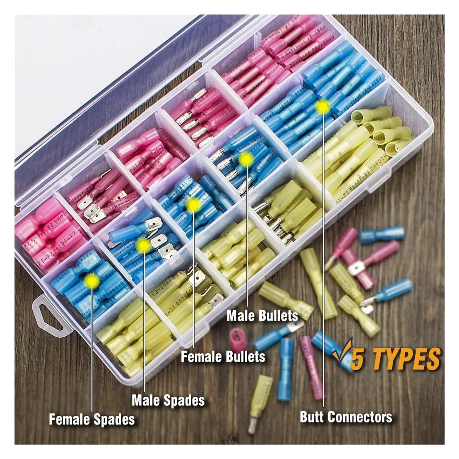 Assortiment de 600 cosses à Anneau soudées, cosses à thermorétractables, kit de connecteurs de Fils électriques