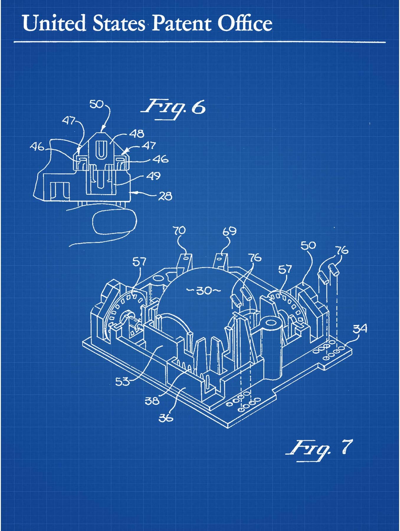Artery8Lapson Cursor Mouse Device 1984 Patent Plan Premium Wall Art Canvas Print 18X24 Inch